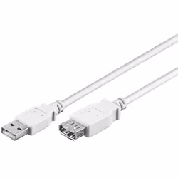 Goobay USB 2.0 A M/F 3m, 3 m, USB A, USB A, USB 2.0, Mâle/Femelle, Blanc