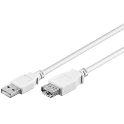 Goobay USB 2.0 A M/F 3m câble USB USB A Blanc