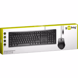 Goobay 96493 clavier Souris incluse USB QWERTZ Allemand Noir