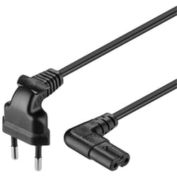 Goobay CEE 7/16 - IEC-60320-C7 Noir 1,5 m CEE7/16 Coupleur C7