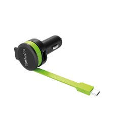 RealPower 257636 chargeur d'appareils mobiles Universel Noir, Vert Allume-cigare Auto