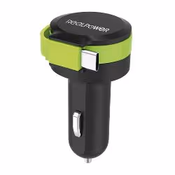 RealPower 257636 chargeur d'appareils mobiles Universel Noir, Vert Allume-cigare Auto