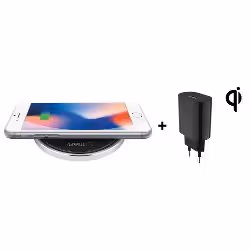 Terratec ChargeAIR dot! Smartphone Noir, Argent CC Recharge sans fil Charge rapide Intérieure
