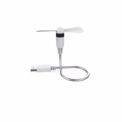 RealPower 335265, Ventilateur à lame domestique, Blanc, Table, 13000 tr/min, Argent, USB