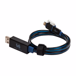 RealPower USB A/Lightning 0.75m, 0,75 m, Lightning, USB A, Noir, Bleu, Droit, Droit