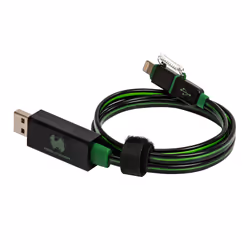 RealPower USB A/Lightning 0.75m, 0,75 m, Lightning, USB A, Noir, Vert, Droit, Droit