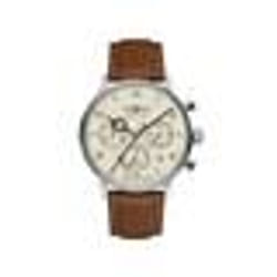 Montre Homme Zeppelin Hindenburg Acier Chrono Solaire Cuir Marron 8086-5