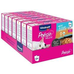 7 x 6 Sachets fraîcheur à la Dinde et au Saumon - Nourriture en gelée pour Chat - Vitakraft Poésie