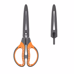 ErichKrause Protector Universel Découpe droite Gris, Orange, Acier inoxydable