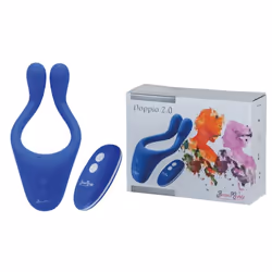 BeauMents Doppio 2.0, Bleu, Acrylonitrile-Butadiène-Styrène (ABS), Silicone, Courbé, Ambidextre, Boutons, Sans fil, Masturbat ...