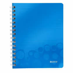 Leitz Cahier WOW, Monochromatique, Bleu, A5, 80 feuilles, 80 g/m², Papier ligné