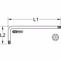 Kstools - Clés mâles torx® percé courtes T30