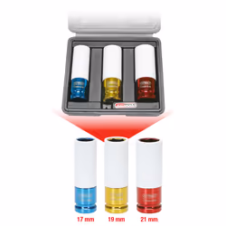 KS Tools 515.1005, Ensemble de douilles, 1/2", 3 tête(s), Acier au chrome-molybdène, ISO 1174, DIN 3121, 860 g