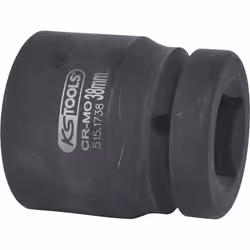 Kstools - 1 Douilles à chocs 6 pans, courtes, 38mm