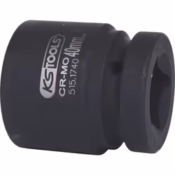 Kstools - 1 Douilles à chocs 6 pans, courtes, 40mm