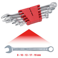 Jeu de clés mixtes inclinées, 5 pcs 8-19mm