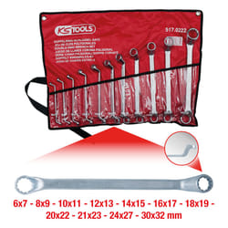 Clés polygonales contre-coudées, 11 pcs 6-32mm