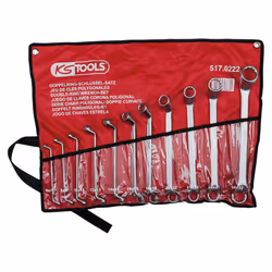 Clés polygonales contre-coudées, 11 pcs 6-32mm
