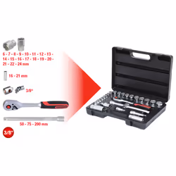KS Tools 911.0626, Ensemble de douilles, 3/8", 26 tête(s), Sulfate de chondroïtine, 2,7 kg