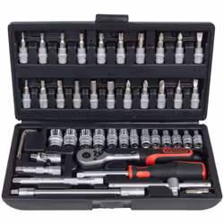 Description générale Ce coffret de douilles F6 1/4'' est un ensemble complet de 46 pièces conçu pour répondre à tous vos beso ...