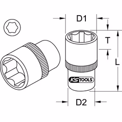 Kstools - 1/2 Douilles, 21mm