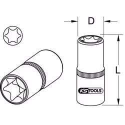 Kstools - Douille torx® e 12 extra courte pour Mercedes