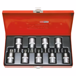 Kstools - 1/2 Jeu de douilles tournevis Torx percé, 9 pcs, TB20-TB60