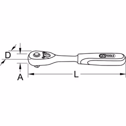KS TOOLS 1/4 Mini cliquet, 72 dents