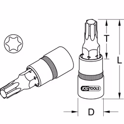 Kstools - 3/8 Douille tournevis torx, T30