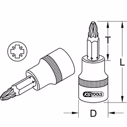 Kstools - 3/8 Douille tournevis, pz 3