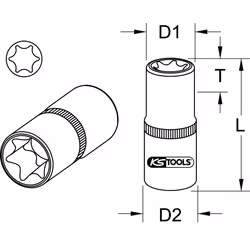 Kstools - 1/4 Douilles Torx e, E5 - Vue supplémentaire 2