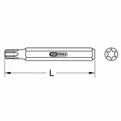 10mm Embout de vissage Torx, 75mm, T15 - Vue supplémentaire 2
