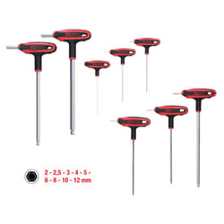 Kstools - Jeu de clés mâles 6 pans à tête sphérique poignée en t, 9 pcs