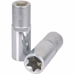 Torx E Carré d'entraînement intérieur selon DIN 3120 / ISO 1174 avec encoche pour verrouillage par bille Version longue Pour  ...