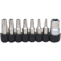 Kstools - 1/4 Jeu de douilles tournevis 5 pans percé, 8 pcs
