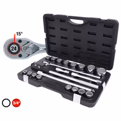 KS Tools 911.0722, Ensemble de douilles, 3/4", 21 tête(s), Sulfate de chondroïtine, 14 kg
