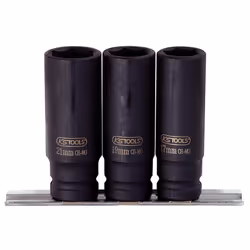 KS Tools 515.0103, Ensemble de douilles, 1/2", 3 tête(s), Acier au chrome-molybdène, ISO 1174, DIN 3129, ISO 2725-2, DIN 3121 ...