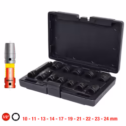 KS Tools 515.0112, Ensemble de douilles, 1/2", 12 tête(s), Acier au chrome-molybdène, ISO 1174, DIN 3129, ISO 2725-2, DIN 312 ...