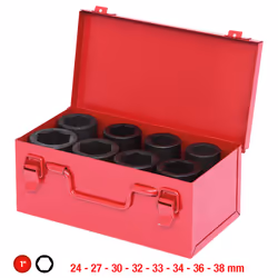 KS Tools 515.0308, Ensemble de douilles, 1", 8 tête(s), Acier au chrome-molybdène, ISO 1174, DIN 3121, 4,2 kg