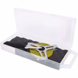 Ruban en acier avec traitement nylon anti-usure, lacqué jaune Graduation en mm en partie basse Grands chiffres décimaux Gradu ...