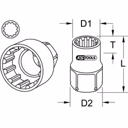 Kstools - 19mm TRIPLEplus Douille traversante,10mm
