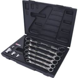 Jeu de clés polygonales à cliquet GEARplus, 10 pcs 8-19mm