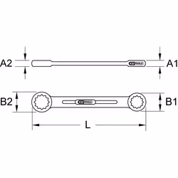 Kstools - CHROMEplus Clés polygonales, extra longues, 8x10mm