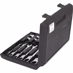 Ks Tools 503.4867 Jeu de clés mixtes inclinable et verrouillable 10 piecs. 8 a 19 + 6 adaptateur