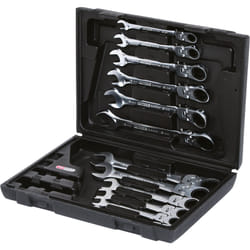 Jeu de clés mixtes à cliquet à tête inclinable à verrouillage GEARplus, 12 pcs