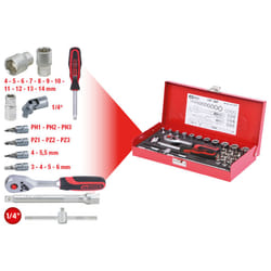1/4 Coffret de douilles, 30 pcs