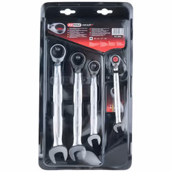 Jeu de clés mixtes à cliquet réversible GEARplus, 4 pcs