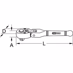 Kstools - 3/8 Cliquet articulé CHROMEplus, 72 dents