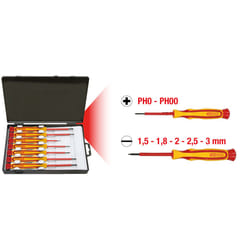Tournevis de précision avec revêtement isolant pour vis cruciforme PH-jeu de 7 pcs
