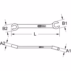 KS TOOLS Clés à tuyauter têtes coudées CHROMEplus, 12x13mm